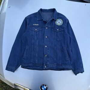 Danbury Mint US Navy Denim Trucker Military Jacket Named "BUEHLER" LG Licensed